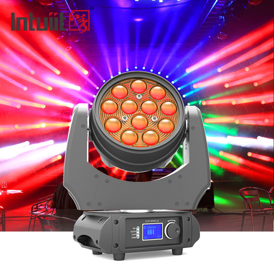 12 * 10W LED Full Range เครื่องซักผ้าซูมหัวย้าย RGBW 4 In 1 DMX 150 วัตต์ Beam Wash Light