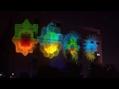 เครื่องฉายโกโบภายนอกแบบซูม LED พร้อมเอฟเฟกต์ริปเปิล ควบคุม DMX ไร้สาย