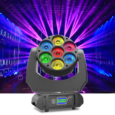 มินิสเตจ DJ LED ย้ายไฟหน้า Bee Eye 7pcs 40w DMX Beam Wash Zoom 4 In 1 RGBW 7x40w