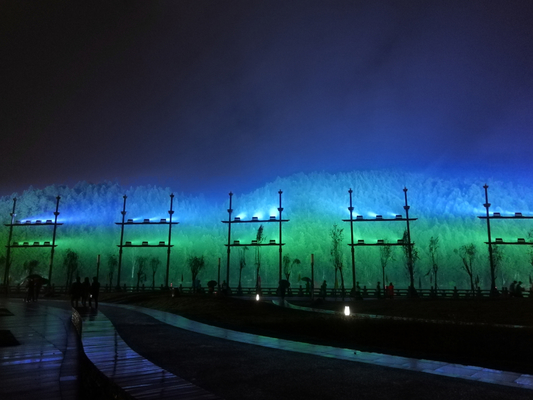 โครงการไฟฟ้า Wuyishan LED Floodlight 1500W สําหรับอาคารสูง ไฟฟ้าภูเขาระยะไกล