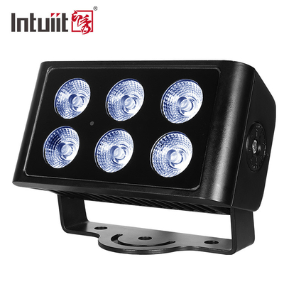 6x5W กลางแจ้ง กันน้ํา DMX512 RGBW ไฟฉายแสง LED วิลล่า สวนหลัง อาคาร สะพานโครงการ ไฟฉายภูมิทัศน์ สี ไฟฉายแสง