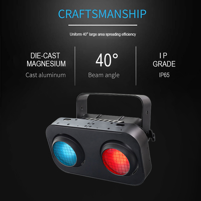 2 ตา ดอกสีขาวอุ่น / RGB Cob Par Blinder 2x90w แสงผู้ชม Led stage Blinder