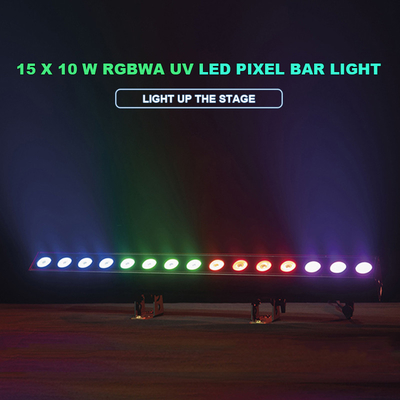 DMX stage light Outdoor Pixel Control LED Bar Light 15x10W RGBWA-UV สําหรับสวนงานแต่งดิสโก้