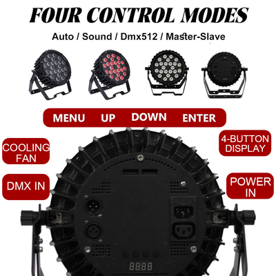 แสงเวทีมืออาชีพ 82W RGB 24*Tri-3W Indoor DMX512 แสง LED Flat Par