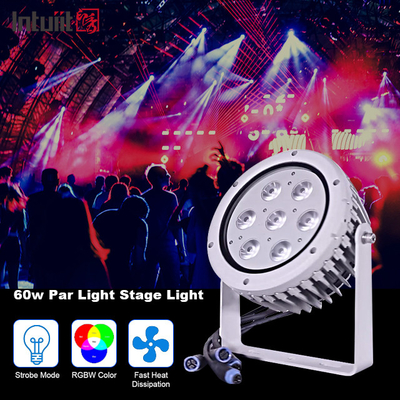 Ip65 กลางแจ้ง Dmx 60w Rgbw นำไฟส่องเฉพาะจุดสำหรับสวน