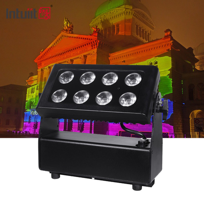 IP65 8x15w 4in1 LED สีเมืองภายนอกเครื่องซักผ้า แบตเตอรี่ ไฟฟ้าน้ําท่วมสําหรับสวนสนุก