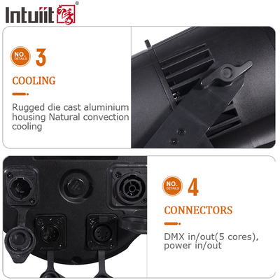 กันน้ํา 200W RGBW 4in1 DMX Led Cob Zoom กิจกรรมกลางแจ้ง