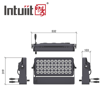 กันน้ํา 400W RGBW 4In1 ล้างแสงเมืองสี IP65 LED Wall Washer สําหรับกลางแจ้ง