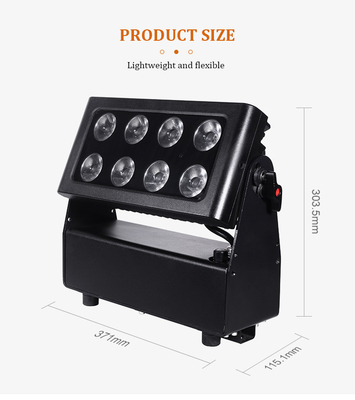 แบตเตอรี่ Led Par 8X15W LED par light RGBW 4in1 8 ชิ้น แบตเตอรี่ 15W par light DMX512 stage light