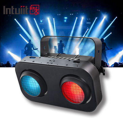 Dmx512 Strobe Amber Warm White 2x90W 2 ตา LED ผู้ชม Blinder ไฟ LED Cob Blinder