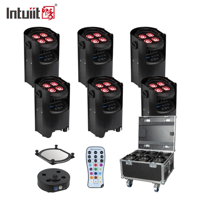 IP54 Mini Uplights 4X12W แบตเตอรี่สโปตไลท์ 4 LEDs สายไร้สาย DMX & IR ไฟไกล Uplights ดิสโก้ คลับ ปาร์ตี้ สเตจ Uplight