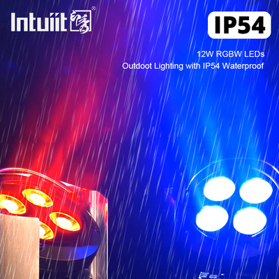 IP54 Mini Uplights 4X12W แบตเตอรี่สโปตไลท์ 4 LEDs สายไร้สาย DMX & IR ไฟไกล Uplights ดิสโก้ คลับ ปาร์ตี้ สเตจ Uplight