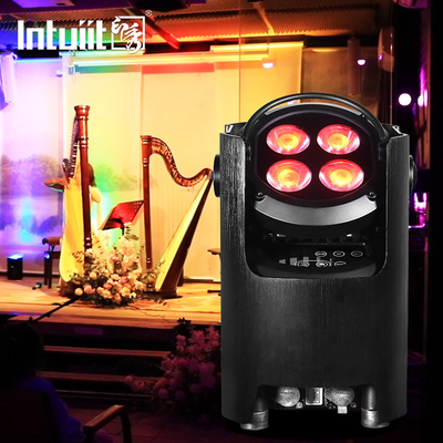 IP54 Mini Uplights 4X12W แบตเตอรี่สโปตไลท์ 4 LEDs สายไร้สาย DMX & IR ไฟไกล Uplights ดิสโก้ คลับ ปาร์ตี้ สเตจ Uplight