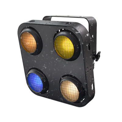 สเตจไลท์กลางแจ้ง 4X90W COB แอมเบิร์ก สีขาวอบอุ่น ผู้ชม LED Blinder Light