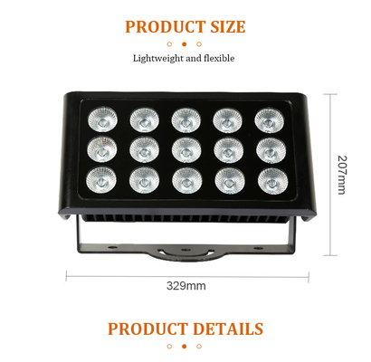 ไฟฟ้ากลางแจ้ง 80W RGBW LED ไฟฟ้าน้ําท่วม DMX เครื่องซักผนังสําหรับอาคาร สถาปัตยกรรมหน้าผา สวนทัศนศิลป์ ปาร์คเมือง ไฟฟ้า สวนมิตร
