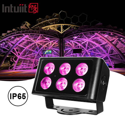 6x5W 4pcs LED Beads Outdoor Square IP65 กันน้ํา DMX สเตจ ไลท์ แสงน้ําท่วม RGBW 4 ใน 1