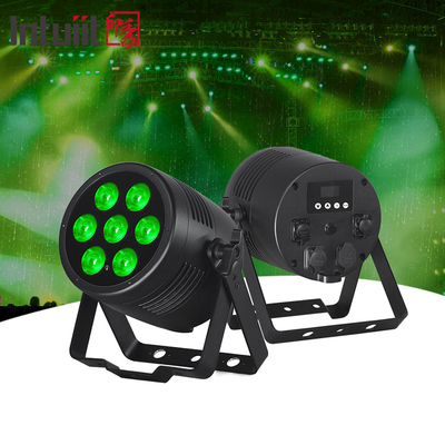 กันน้ําไร้สาย DMX นอก 7x20W RGBWA UV 6in1 IP65 LED Par Light Uplight นอก