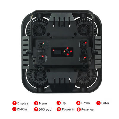 ไฟส่องหน้าเวที COB กันน้ำ IP65 2in1 สีเหลืองอำพันและวอร์มไวท์ 4x90W 4 ดวงไฟสำหรับผู้ชม Dmx512 LED COB Blinder Light