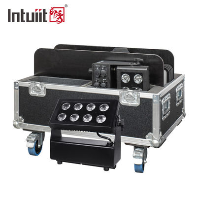 8x15W แบตเตอรี่ไฟฟ้า LED ไฟฟ้าน้ําท่วมกลางแจ้งไร้สาย RGBW 4in1 สามารถชาร์จได้ Uplight Par Luces LED para Fiestas DJ