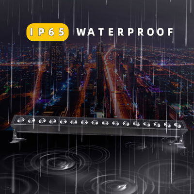 16*5W Led Wall Washer Light Rgb Dmx IP65 อลูมิเนียมโฮสติ้งกลางแจ้ง กันน้ํา แสงล้างผนัง DMX512 แสงอาคารกลางแจ้ง