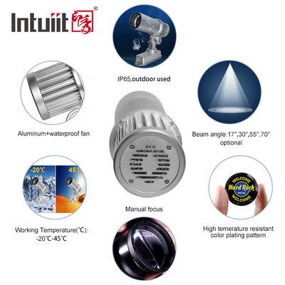 โปรแกรม 60W LED โปรเจคเตอร์โลโก้ Gobo Outdoor IP65 Rotating โปรเจคชั่นโฆษณา ไฟสําหรับร้านอาหาร บาร์ ร้านค้าบนถนน