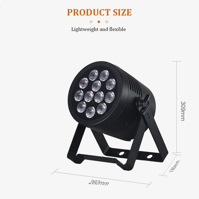 IP65 LED Par Light กันน้ํา IP65 เรตติ้งกลางแจ้ง 12x20W RGBWA-UV 6in1 stage light DMX512
