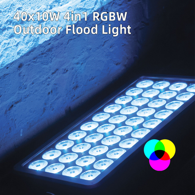ไฟส่องสว่างเวทีกลางแจ้ง LED RGBW IP65 40x10W สำหรับอาคารและการฉายภาพสถาปัตยกรรม