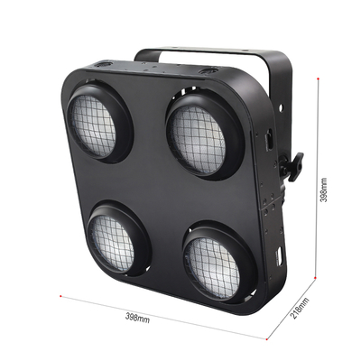 ไฟส่องหน้าเวที COB กันน้ำ IP65 2in1 สีเหลืองอำพันและวอร์มไวท์ 4x90W 4 ดวงไฟสำหรับผู้ชม Dmx512 LED COB Blinder Light