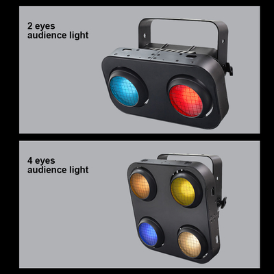 ไฟส่องหน้าเวที COB กันน้ำ IP65 2in1 สีเหลืองอำพันและวอร์มไวท์ 4x90W 4 ดวงไฟสำหรับผู้ชม Dmx512 LED COB Blinder Light