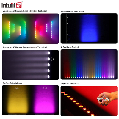IP20 24x2W RGBW 4in1 แบตเตอรี่ไร้สาย สมาธิการควบคุมเสียง LED แสงบาร์ Washer Wall
