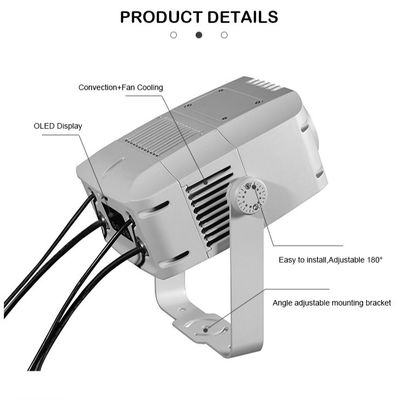 ไฟฉายโปรเจคเตอร์โลโก้ Gobo 100W — การฉายภาพรูปแบบกำหนดเอง DMX512 สำหรับภายนอกอาคาร IP65 สำหรับการโฆษณา อาคาร และงานอีเวนต์
