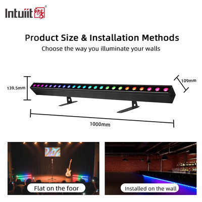 24x2W RGBW 4-in-1 LED Linear Wall Washer Bar — DMX512 ไฟส่องสว่างเวทีแบบควบคุมด้วยเสียงสำหรับอาคารและงานอีเวนต์