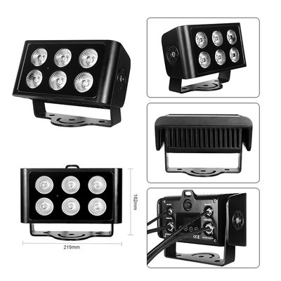 กลางแจ้ง 6x5W RGBW 4in1 LED ไฟฟ้าน้ําท่วม IP65 กันน้ํา DMX512 สถาปัตยกรรม ล้างแสง ล้างผนังสําหรับหน้าต่างสวนอาคาร