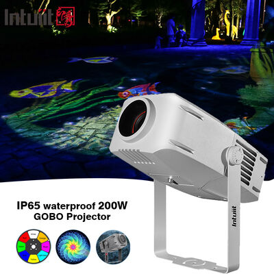 200W Outdoor Gobo Projection กันน้ํา IP65 DMX LED โลโก้โปรเจคเตอร์ ไฟสําหรับอาคาร