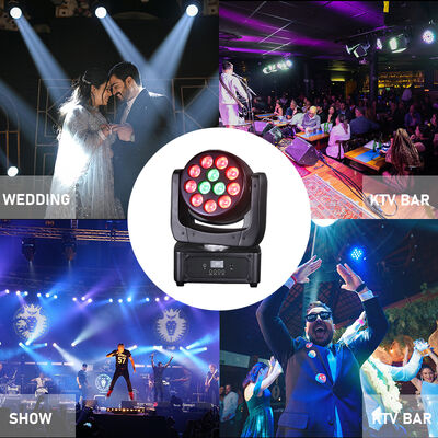 ไฟเวที อุปกรณ์ดีเจ งานอีเว้นท์ระดับมืออาชีพ ไฟมินิ Moving Head Beam LED 12*8W RGBW 4in1 Wash