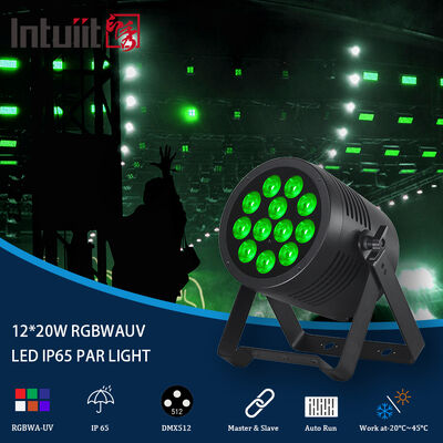 ไฟพาร์ LED กลางแจ้ง IP65 กันน้ำ LED Par 12x20w RGBWA UV 6IN1 DMX Led Par Light