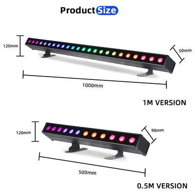 สายไฟ LED กันน้ํา 12/24x2W RGBW 4-in-1 IP65 อลูมิเนียม DMX512