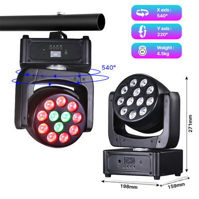 ราคาโรงงาน มินิ LED หัวเคลื่อนที่ 12x8W RGBW 4in1 ล้างแสงเวที DMX512 เสียงทํางานสําหรับงานเล็ก ดิสโก้ พาร์ตี้ DJ ไฟฟ้า