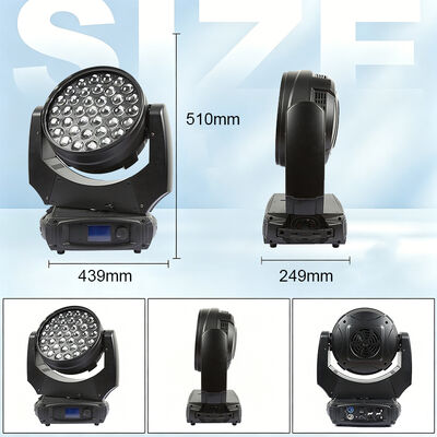37x10W RGBW 4in1 LED Zoom Wash Head Light DMX512 การส่องแสงเวทีสําหรับ DJ งานพิธีงานแต่งงานเลี้ยง