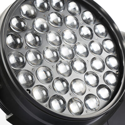 โปรเฟชั่นแนล 37x10W RGBW 4-in-1 LED Zoom ขับเคลื่อน Head Wash Light 5-60 องศา Big Bee Eye stage lighting สําหรับการแสดงในสนามคอนเสิร์ต