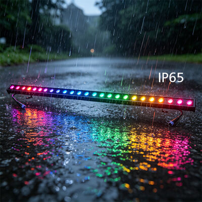 ไฟ LED Linear Wall Washer 2x24W RGBW 4-in-1 IP65 สำหรับภายนอกอาคาร — ไฟส่องสว่างกันน้ำ DMX512 สำหรับอาคาร, สะพาน และภูมิทัศน์