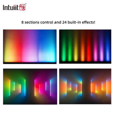 ไฟ LED Linear Wall Washer 2x24W RGBW 4-in-1 IP65 สำหรับภายนอกอาคาร — ไฟส่องสว่างกันน้ำ DMX512 สำหรับอาคาร, สะพาน และภูมิทัศน์