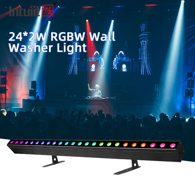 ไฟลวดล้างผนังภายใน 24x2W RGBW DMX512 เสียง แบร์เวทีที่ทํางาน ไฟ IP20 ไฟลวดล้างเส้นสําหรับตกแต่งภายในสถาปัตยกรรม