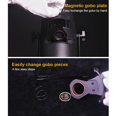 60W ความละเอียดสูง LED โลโก้ โปรเจคเตอร์ ไฟกลางแจ้ง IP65 กันน้ํา โปรเจคเตอร์ Gobo LED ไฟโฆษณา
