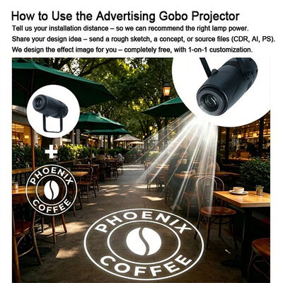 โปรเฟชั่นแนล 40W LED Indoor Gobo Projector Light Rotating Custom Image Logo Projection Lamp สําหรับงานแต่ง ร้านอาหาร การตกแต่งห้างสรรพสินค้า