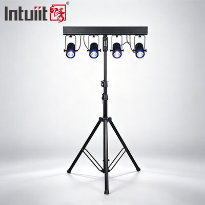 ชุดไฟ LED PAR Uplighting 4x20W RGBW 4-in-1 — ระบบไฟส่องสว่างเวที DMX512 ลำแสงแคบ 4.5° สำหรับงานแต่งงาน ดีเจ และอีเวนต์