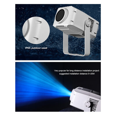 ไฟฉายโปรเจคเตอร์โลโก้ Gobo 100W — การฉายภาพรูปแบบกำหนดเอง DMX512 สำหรับภายนอกอาคาร IP65 สำหรับการโฆษณา อาคาร และงานอีเวนต์