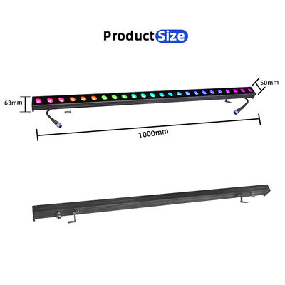 ไฟ LED Linear Wall Washer 2x24W RGBW 4-in-1 IP65 สำหรับภายนอกอาคาร — ไฟส่องสว่างกันน้ำ DMX512 สำหรับอาคาร, สะพาน และภูมิทัศน์