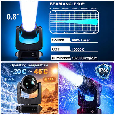 100W Laser 3-in-1 Moving Head IP66 Outdoor Stage Beam Spot Wash Light for Concert Events