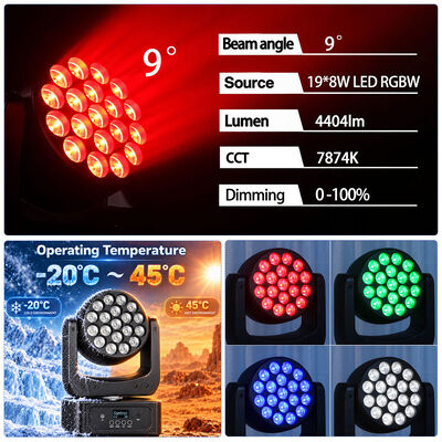 19x8w Rgbw 4in1 ขับเคลื่อนหัวล้างแสง dj ดิสโก้ LED ไฟเวที